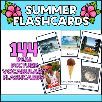 Preview of Summer Vocabulary Picture Flashcards for Special Education ESL Speech Autism