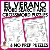 Summer Vocabulary Word Search and Crossword Puzzles in Spanish