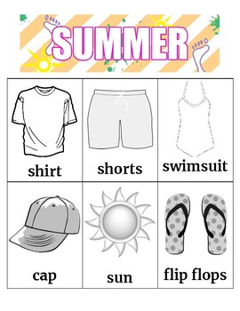 Summer Vocabulary Words by Katrina Salt | TPT