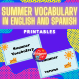 Summer Seasonal Vocabulary in English and Spanish Printables