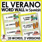 Summer Vocabulary in Spanish Word Wall Bulletin Board