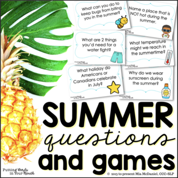 Preview of Summer WH- Questions & Games