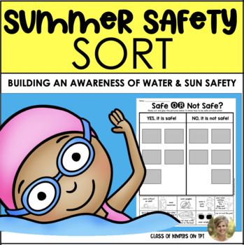 summer water safety sort first grade kindergarten by class of kinders