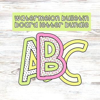 Preview of Summer Watermelon Bulletin Board Letter Bundle, Set of 3