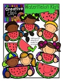 Summer Watermelon Kid Clipart {Fruit Clipart}