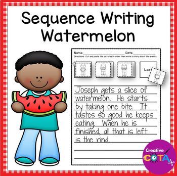 Preview of Summer Sequencing Story Events Retell Writing Activities Cut & Paste Worksheets