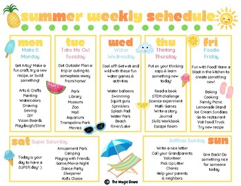 Preview of Summer Weekly Schedule