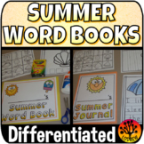 Summer Word Books Differentiated No Prep Cut Paste Reading