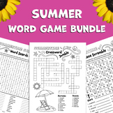 Summer Word Search Bundle, Summer Word Games, Easy, Medium, Hard