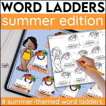 Preview of Summer Word Ladders Word Chains 1st 2nd Grade Word Work Vocabulary Activities