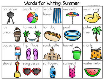 Preview of Summer Word List - Writing Center