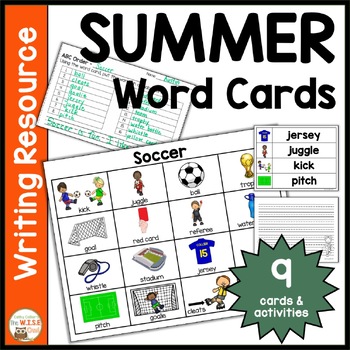 Preview of Summer Word Cards | Vocabulary Writing Center | Independent Work Stations