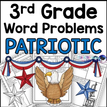 Preview of Patriotic Word Problems Math Practice 3rd Grade Common Core