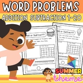 Summer Word Problems Addition Subtraction 1-20 Worksheet f