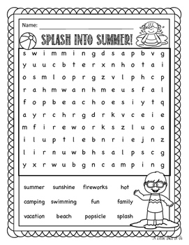 summer word search freebie by primary playground tpt