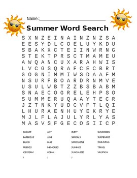 summer word search by kaley brindisi teachers pay teachers