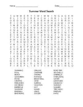 summer word search by teacher chip s school store tpt