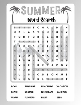 Summer Word Search by Sarah Klein | TPT