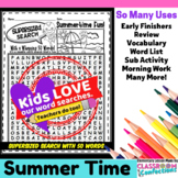 Summer Word Search Activity : Early Finishers : Morning Work