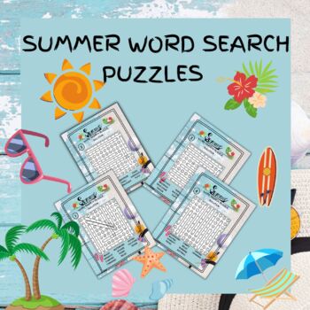 Preview of Summer Word Search & Crossword Puzzle with Synonyms.