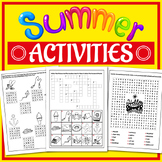 Summer Word Search, Crossword, Vocabulary Worksheets, End 