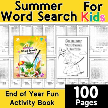 Preview of Summer Word Search End of Year Fun Activity Book for Kids | Worksheet| ELA