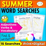 Summer Word Searches End of the Year Summer Speech Therapy
