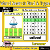 Summer Word Search Find & Type - Boom Cards - Digital Learning