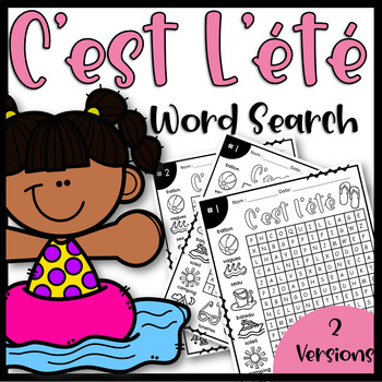 Preview of Summer Word Search  Freebie /French Mots Cachés Gratuit L'été