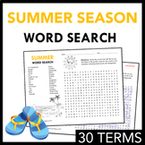 Summer Word Search Puzzle: Fun Worksheet Activity for End 