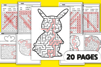 Preview of Summer Vocabulary Word Search | Mazes | Puzzle | Bear, Bird, Rabbit, Worm Vol 7