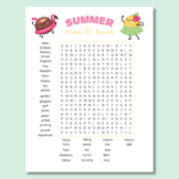 Summer Word Search Puzzle Worksheet, end of year word sear