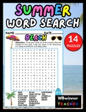 Summer Word Search Puzzles for End of the Year activities|