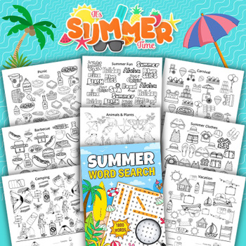 Summer Word Search Puzzles to Color and I Spy Printable to Print