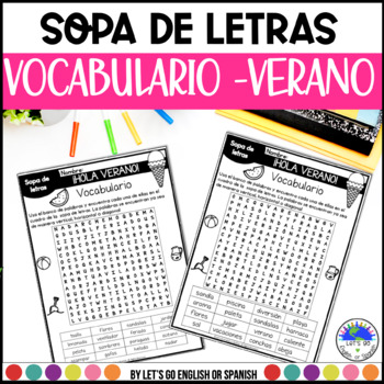Preview of Summer Word Search Spanish - Sopa de letras -verano 