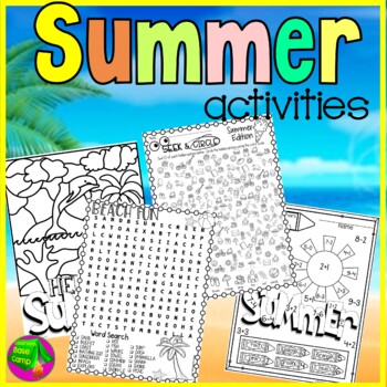 Summer Word Search - Summer Activities by Classroom Base Camp | TpT