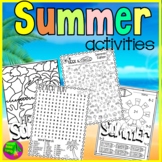 Summer Word Search -  Summer Activities