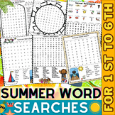 Summer Word Search With Answer | End of the Year Activitie