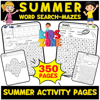 Summer Word Search and Mazes for First Grade | Summer Activity Pages