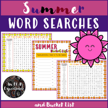 Preview of Summer Word Searches