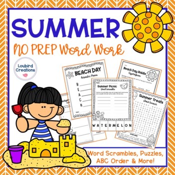 Preview of Summer Word Searches | ABC order | Word Work | Spelling Activities