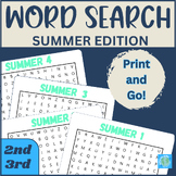Summer Word Searches Worksheets | End of Year | July | August