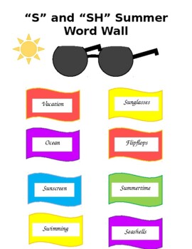 Preview of Summer Word Wall