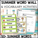 Preschool Summer Vocabulary Word Wall Activities