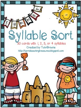 Preview of Summer Words Syllable Sort