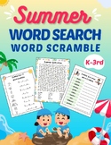 Summer Wordsearch, Word scramble, end of the year activiti