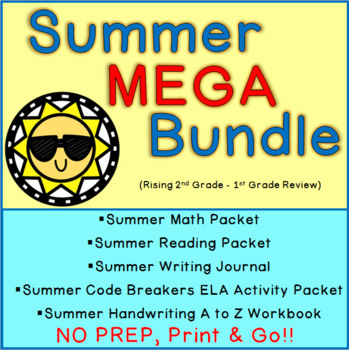 Preview of Summer Work MEGA Bundle - Rising Second Grade (First Grade Review)