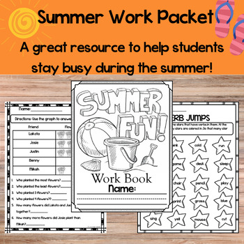 Preview of Summer Work Packet, Homework Packet, Summer Math, Summer ELA