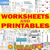 Summer Worksheet Bundle for Preschool and Kindergarten Act