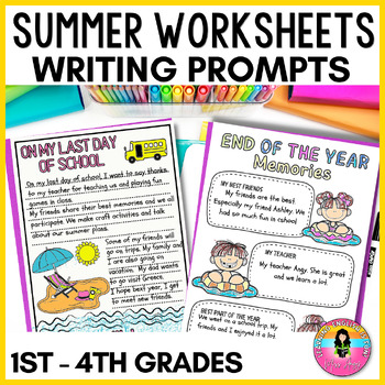 Preview of Summer Worksheets , Writing Prompts and Craft Activities